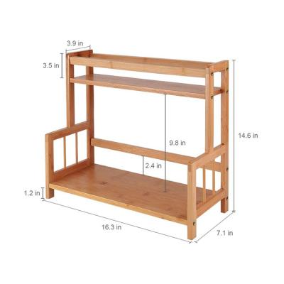 China Sustainable Stylish Home Furniture Bamboo Freestanding Kitchen 3-Tier Wooden Shelf for sale