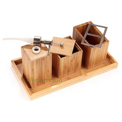 China Sustainable Home Premium Bamboo Bathroom Product Accessories Set for sale