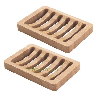 China 5 Inch Modern Natural Bamboo Wooden Soap Dish Holder for Shower Bathroom Kitchen for sale