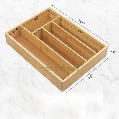 China Modern Bamboo Kitchen Storage Utensil Wooden Cutlery Drawer Organizer for sale