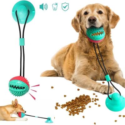 China Viable Suction Cup Suction Cup Dog Toy Silicon Dog Ball Pet Chew Interactive Teeth Cleaning Toothbrush Dog Food Toy for sale