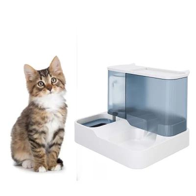 China Best Seller Automatic Pet Water Dispenser Dog and Cat Food Containers Drinking Water Raised Straight Dish Double Bowl for sale