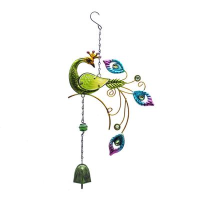 China Best Selling Commemorative Vintage Tone Outdoor Decoration Peacock Wind Chime Drop Shipping for sale