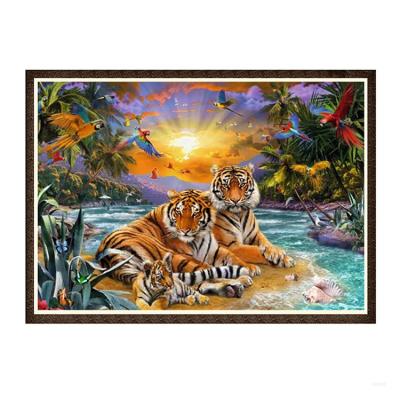 China New Cheap Classic/Postmodern 5d Diamond Painting Tiger Family Full Drill 5D Diamond Embroidery Painting Drop Shipping for sale