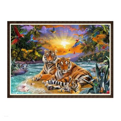 China Good sale 5d diy diamond CREATIVE painting Tiger Family Full Drill 5D Diamond Embroidery Painting Drop Shipping for sale