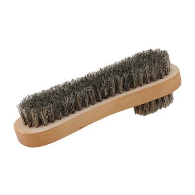 China Shoe Brush Shoe Oil Soft Hair Sponge Board Wooden Double Sided Cleaning Brush for sale