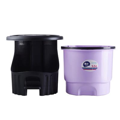 China Widely Used Round Trash Can Kitchen Covered Bucket Bathroom Home Office Trash Food Waste Bin HF-207 for sale