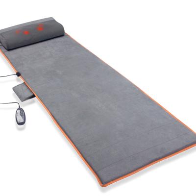 China Foldable Full Body Vibration Heating Massage Mattress With Neck Shiatsu Kneading Pillow for sale