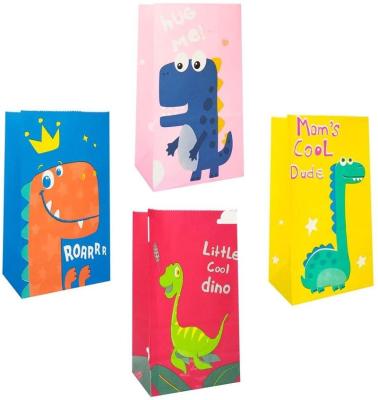 China Cute Amazon sells party animal kraft dinosaur candy paper bag Party paper bag for sale