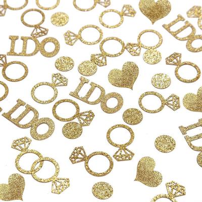 China Fashional Engagement proposal decoration Wedding ring Diamond sprinkling confetti I DO English wedding gift tabletop decoration for sale