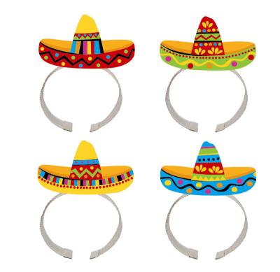 China Popular Mexican party supplies HAPPY NEW YEAR Headband Party birthday paper headband decoration for sale