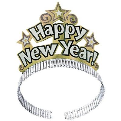 China Popular HAPPY NEW YEAR headband Party holiday supplies birthday paper headband Stage show powder gold card pack for sale