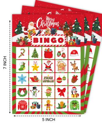 China Europe/America/Oceania Bingo Game Cards Customized Playing Card Game christmas high quality easy to tear off bingo card game for sale