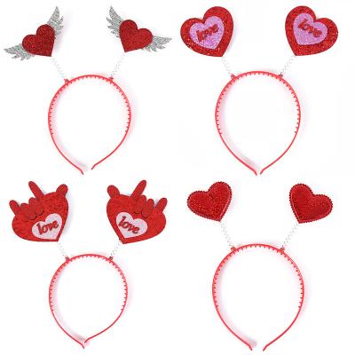 China Popular Fashion headband Valentine's Day Red Love headband Holiday party headband for sale