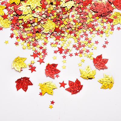 China Popular Thanksgiving Decoration Sequin Maple Leaf PVC Gold desktop confetti Birthday holiday party decoration supplies for sale