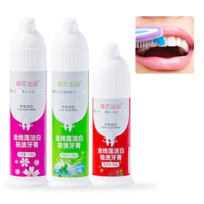 China Low MOQ Press Pump Toothpaste voor volwassenen kruidengrondstof en droog offsetprint Te koop