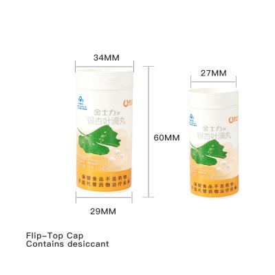 China Portable Sizes Long-term Dry Storage Moisture-proof Flip-top Lids Pills Tube Packaging for sale