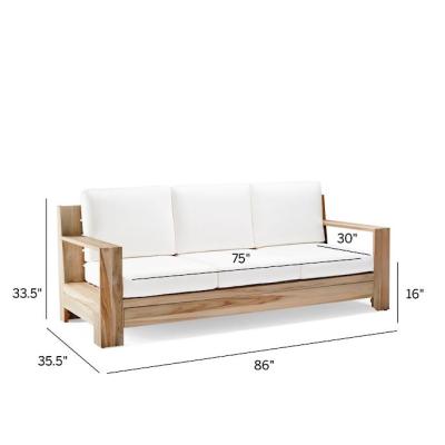 China Modern Outdoor Patio Garden Sets Wood Sofa Furniture Weathered Teak Sofa for sale