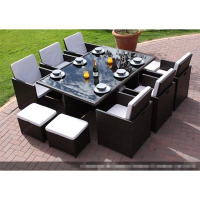 China New Arrival (Hight) Cube Outdoor Dining Table Set In Adjustable Garden Furniture for sale