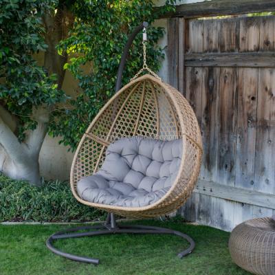 China New Arrival Modern Rattan Swing Chair Double Seater Hanging Outdoor Swing Chair for sale