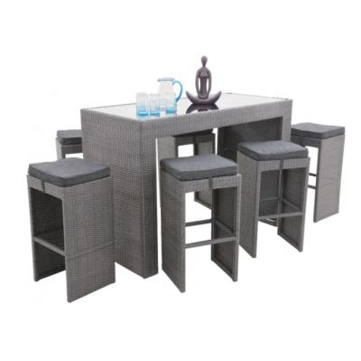 China Modern Garden Furniture Sets Shed Patio Furniture Rattan Bar Table And Chair Set for sale