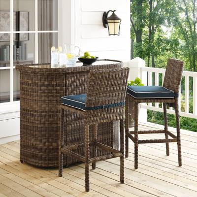 China Modern Outdoor Wicker Rattan Furniture Set Cheap Outdoor Cube Patio Bar Sets for sale