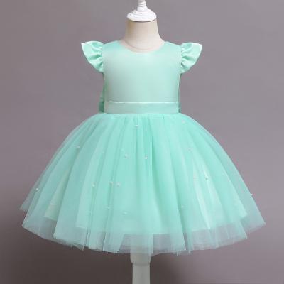 China New Designs Washable Baby Wedding Dress For Puffy Princess Party Dress Summer Kids Flower Girl Dresses for sale