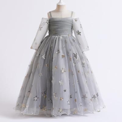 China Girls Washable Teenage Girls Dress Star Sequin Bridesmaid Dress Formal Kids Long Wedding Dresses Girls Dress 3 To 12 Years for sale