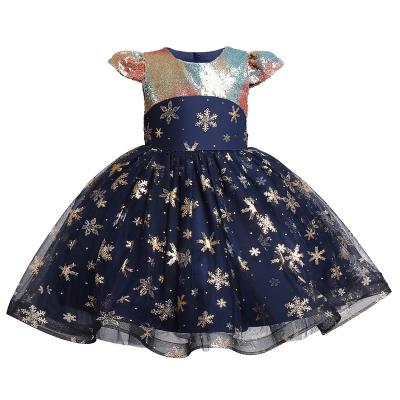 China Easter Girls Christmas Washable Dresses Printed Sequined Princess Party Dress Puff Dresses for 5 Year Old Girls for sale