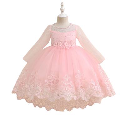 China Wholesale Washable Kid Dress Party Girls Flower Formal Dress Kids Clothing Sheath Long First Communion Dresses For Girls for sale