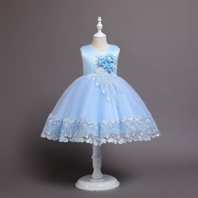 China Summer Washable Bridesmaids Dresses Sleeveless Ball Gown Princess Dress For Kids Girl Wedding Dress for sale