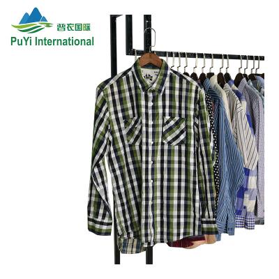 China Polyester / cotton 2022 used clothes single breasted long sleeved shirt usa mens wholesale used clothing for sale for sale