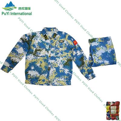 China Polyester / Cotton Military Uniform Sleeves Long Clothing Second Hand Military Used Adult Clothes 50kg Used Clothes In Bales for sale