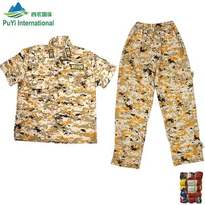 China Polyester / Cotton Camouflage Military Uniform Pattern Used Clothes Bullets Men's T-shirt Second-hand Clothes Used Clothing for sale