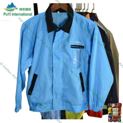 China Polyester / Cotton Labour suit workers' uniforms men second hand clothes korean used clothes bales 50kg for sale