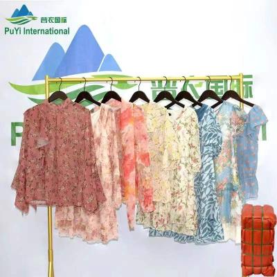 China 100% Silk First Grade Used Clothes British Ladies Silk Blouse Second Hand Clothing for sale