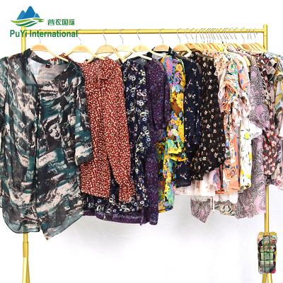 China 2022 summer 100% silk gauze multicolor shirt used clothing UK bulk wholesale used clothing for sale