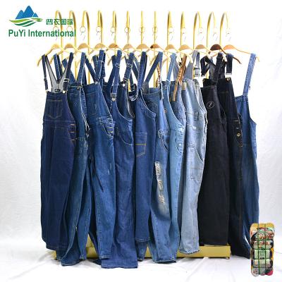 China Denim 2022 ladies suspender pants buying second hand clothes sale used clothes in china for sale