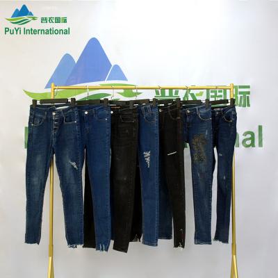 China Used denim clothes Germany ladies jeans pants unsorted used clothes for sale