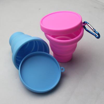 China Viable Promotional Collapsible Silicone Collapsible Cup With Carabiner for sale