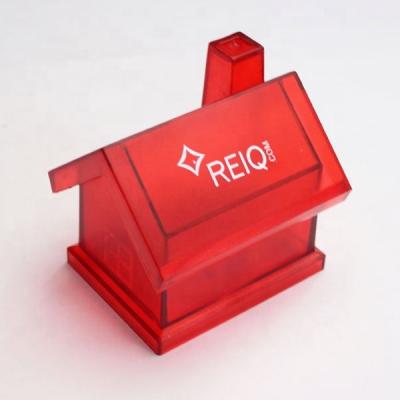 China Coin Factory Bank Home Shaped Piggy Bank Design, Custom Red Transparent Piggy Bank, Money Storage Box for sale