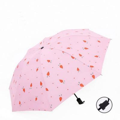 China Minimalist Ready to Ship Paraguas High Quality Portable Manual 3 Fold Umbrellas for sale