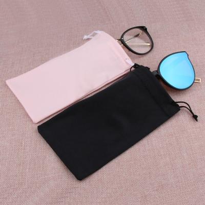 China Custom Soft Sunglasses Pouch Microfiber Monocle Pouch Drawstring Bag Sunglasses Pouch for sale