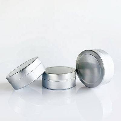 China Hot Sale 25g Cosmetic Metal Silver Aluminum Sky And Earth Lid Cosmetic Packaging Aluminum Jar for sale