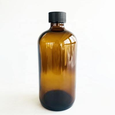 China Medicine 500ml Amber Boston Round Glass Bottle, Medicine Glass Liquid Bottle With Cap for sale