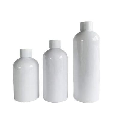 China Hot Sale Cosmetic Packaging Bottle 200ml 250ml 350ml PET Plastic Lotion Bottle With Screw Cap for sale