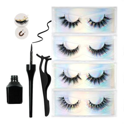 China USA OFFICE Lashes Private Label False Mink Eyeliner Magnetic Custom Magnetic Eyelashes Strong Magnetic for sale