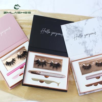 China Free Shipping Long Natural In USA 5d Mink Fluffy Eyelash Magic Eyeliner Custom Design Box for sale