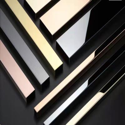 China Modern Decor Stainless Steel T Profile Gold Shape Steel Tile Trim For Wall for sale