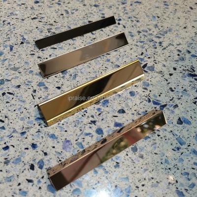 China Modern Colorful Titanium Finish Metal Tile Trimming Decorative Stainless Steel Profile Metal Wall Strip for sale